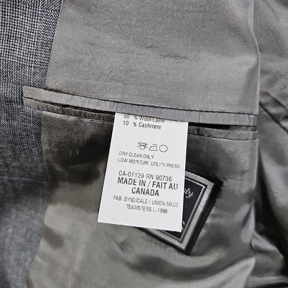 RALPH Ralph Lauren Blazer Jacket Sport Coat Gray Plaid Wool Cashmere MENS SZ 44L - Picture 2 of 12